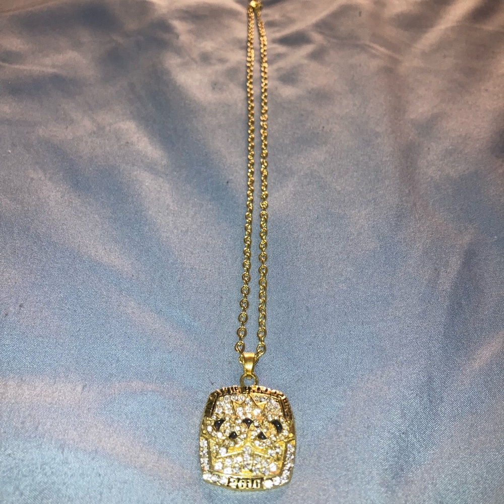 Olympics Gold-Tone Pave Crystal Pendant Necklace - Women Jewelry - Picture 2 of 4